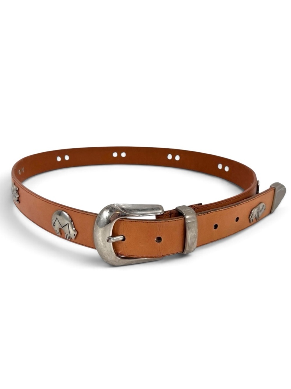 Sunbelt Belt Southwestern Embellished Animal Studded Light Brown Belt